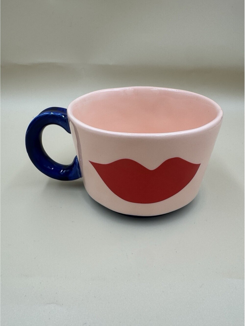 Clare V Anthropologie Maisonette Red Lips Coffee Mug Cup Used Amazing Condition